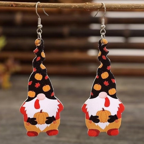 Gnome fall earrings pumpkin - Picture 1 of 2